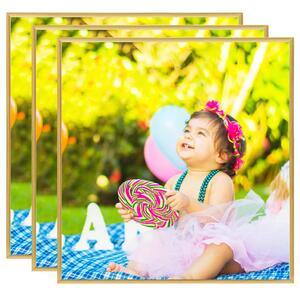 Photo Frames Collage 3 pcs for Wall or Table Gold 40x40 cm MDF