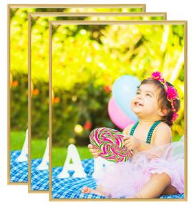 Photo Frames Collage 3 pcs for Wall or Table Gold 20x25 cm MDF