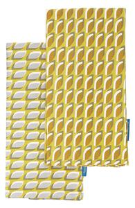 House Beautiful Abstract Print Tea Towels - 2 Pack - Mustard