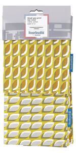 House Beautiful Abstract Print Tea Towels - 2 Pack - Mustard