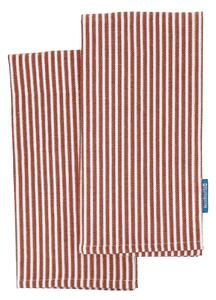 House Beautiful Woven Bold Stripe Tea Towels - 2 Pack - Rust