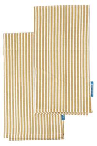 House Beautiful Woven Bold Stripe Tea Towels - 2 Pack - Mustard