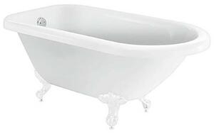 Bathstore Burford Compact Roll Top Bath with White Feet