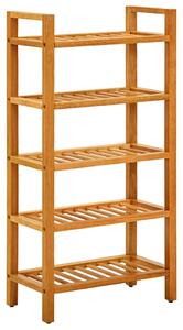 Shoe Rack with 5 Shelves 50x27x100 cm Solid Oak Wood