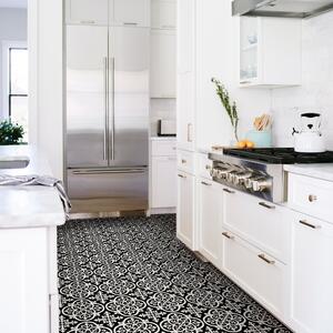 Floorpops Gothic Self Adhesive Floor Tiles Black & White