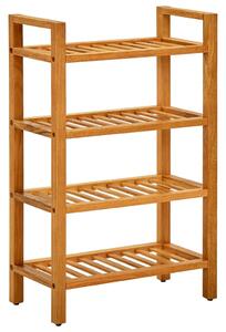 Shoe Rack with 4 Shelves 50x27x80 cm Solid Oak Wood