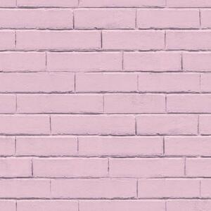 Good Vibes Wallpaper Brick Wall Pink