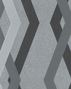 Topchic Wallpaper Graphic Lines Diamonds Grey and Black