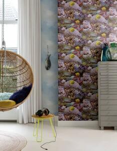 Noordwand Good Vibes Wallpaper Coral and Tropical Fish Yellow and Purple