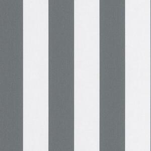 Topchic Wallpaper Stripes Dark Grey and White