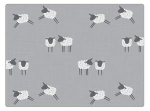 Set of 4 Penny the Sheep Cork Back Placemats Grey and White