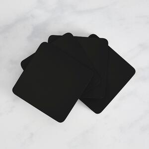 Set of 4 Painted Wooden Coasters Black