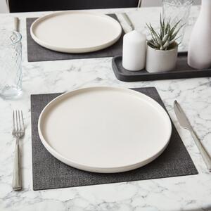 Set of 2 Romano Faux Leather Placemats Charcoal