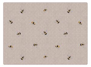 Set of 4 Bee Placemats Yellow, Black and White