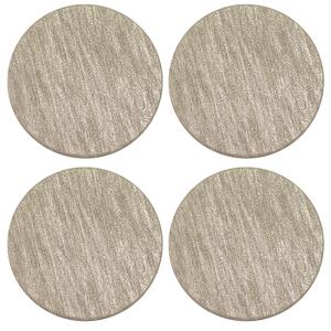 Set of 4 Campagne Faux Leather Coasters Champagne (Gold)