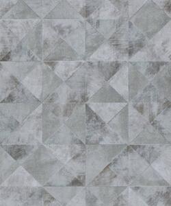 Topchic Wallpaper Graphic Shapes Facet Metallic Grey