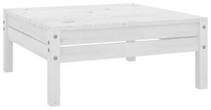 Garden Footstool White Solid Pinewood
