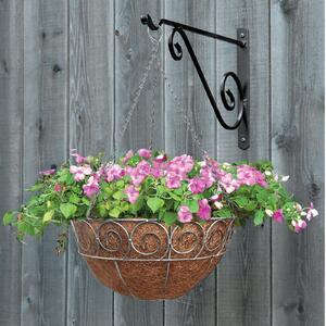 35 cm Distress Finish Hanging Basket with Coco Liner