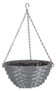 14in Faux Rattan Hanging Basket - Slate