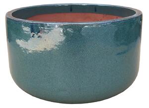 Demi Glazed Cylinder Green Plant Pot - 30cm
