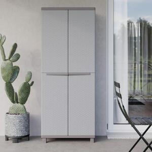Storage Cabinet with 2 Doors 68x37.5x170 cm Light Grey and Beige