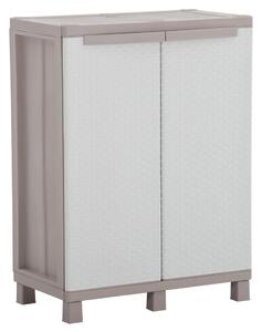 Storage Cabinet with 2 Doors 68x37.5x91.5 cm Light Grey and Beige