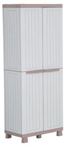 Storage Cabinet with 2 Doors 68x39x170 cm Light Grey and Beige