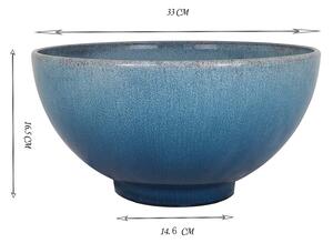 Glazed Effect Blue Planter Bowl - 32.5cm