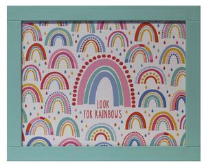 Rainbow Kid's Lap Tray White/Pink/Blue