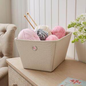 Faux Linen Tapered Basket Cream