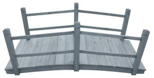 Garden Bridge Grey 140x60x56 cm Solid Firwood