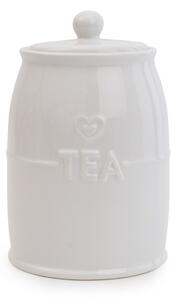 Hearts White Tea Canister White