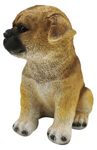 Lifelike Bulldog Puppy Garden Ornament