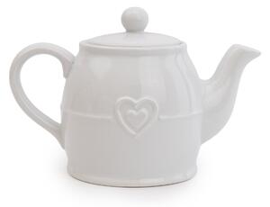 Hearts White Teapot White