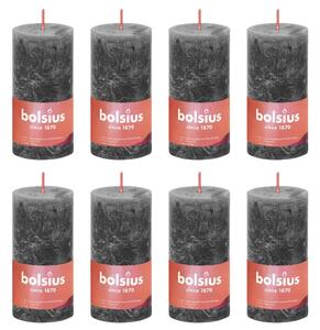 Bolsius Rustic Pillar Candles Shine 8 pcs 100x50 mm Stormy Grey