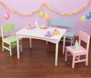KidKraft Children’s Table and Chair Set with Bench Nantucket Pastel
