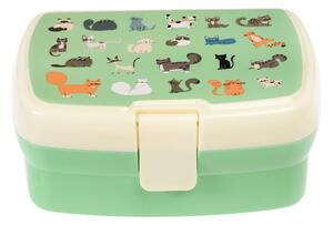 Nine Lives Lunch Box With Tray Green/Orange/White