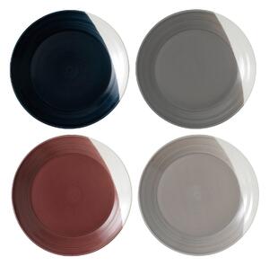Royal Doulton Bowls of Plenty Set of 4 Plates Blue/Grey/Red