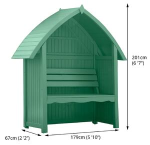 Country Living Wilmcote Arbour Seat Painted + Installation - Aurora Green
