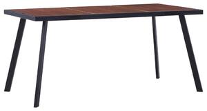 Dining Table Dark Wood and Black 160x80x75 cm MDF