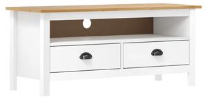 TV Cabinet Hill White 110x40x47 cm Solid Pine Wood