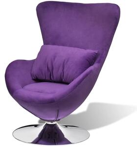 Swivel Egg Chair with Cushion Purple Velvet