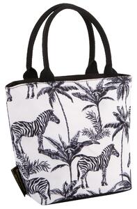 Madagascar Zebra Insulated Lunch Tote Black and White