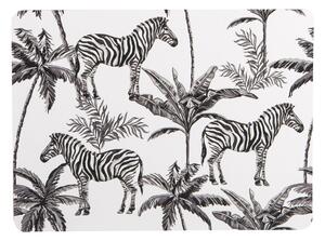 Set of 4 Madagascar Zebra Repeat Placemats Black, Grey and White