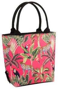 Madagascar Cheetah Coral Insulated Lunch Tote Pink and Black