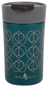 Beau and Elliot Teal 300ml Insulated Travel Mug Green, Grey and Brown