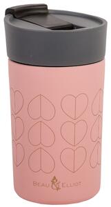 Beau and Elliot Blush 300ml Insulated Travel Mug Pink and Brown