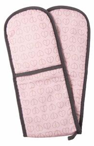 Beau and Elliot Blush Double Oven Gloves Pink and Black