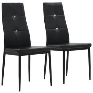 246187 Dining Chairs 2 pcs Artificial Leather 43x43,5x96 cm Black