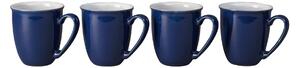 Set of 4 Denby Elements Dark Blue Mugs Blue